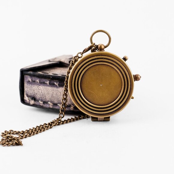 TO MY HUSBAND Brass Working Compass with 2-Inch Leather Cover Gift for Him - Picture 13 of 16